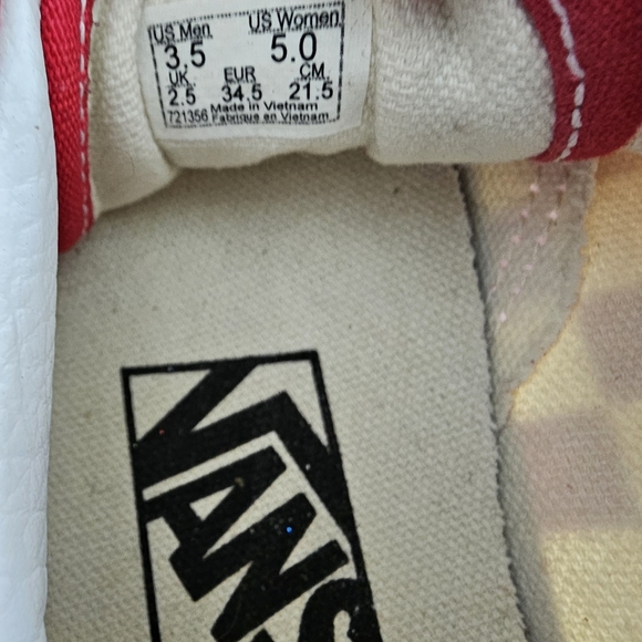 VANS Off The Wall Unisex Classic Red Checkerboard Sneakers, Shoes - Picture 10 of 10